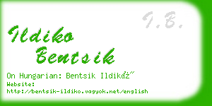 ildiko bentsik business card